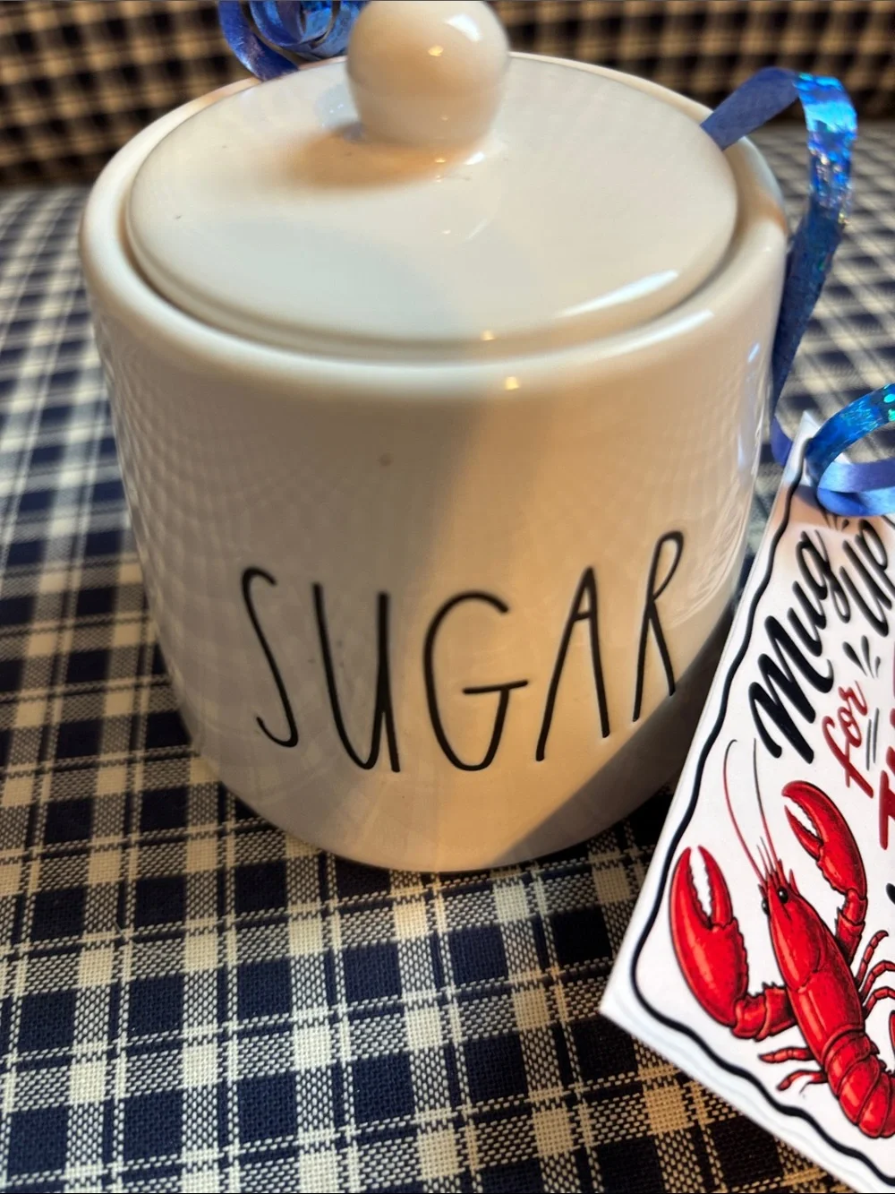 Rae Dunn Cream Sugar Jar with Black Lettering